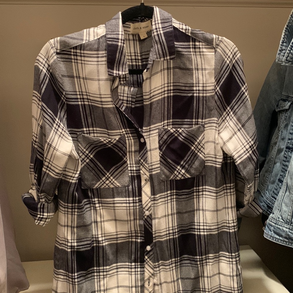 Cloth and Stone Plaid Dress Small